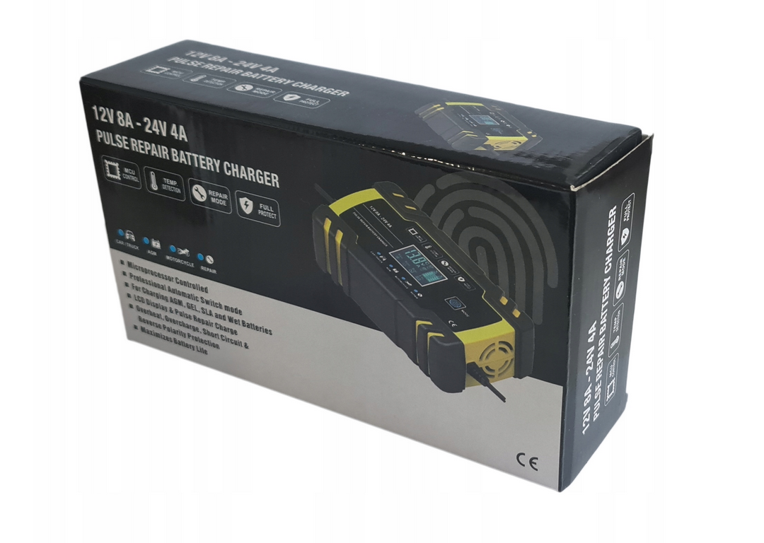 MOCNY PROSTOWNIK AUTOMATYCZNY LCD 12V 8A - 24V 4A