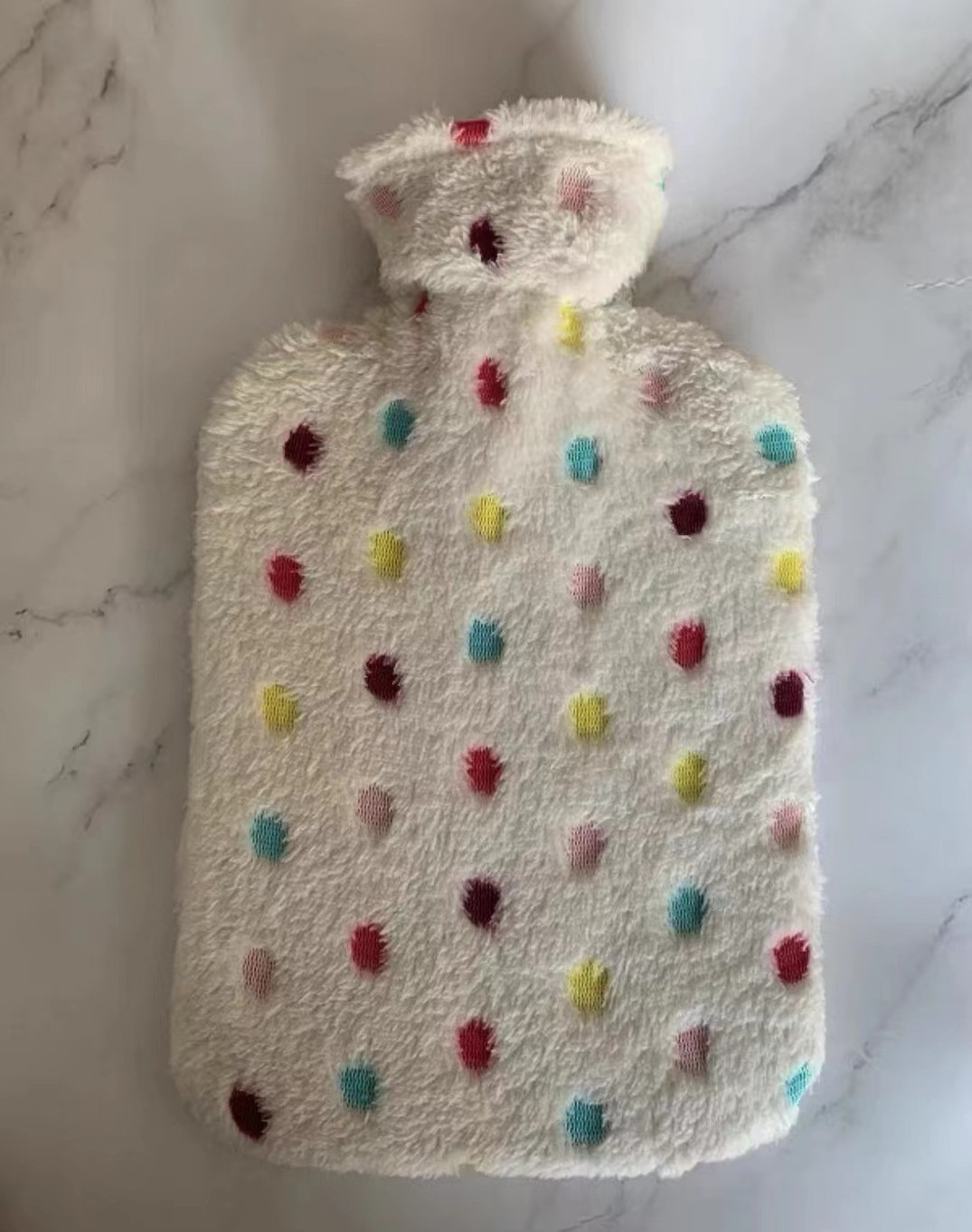 TERMOFOR NA WODĘ W POKROWCU PLUSZOWY OGRZEWACZ GUMOWY W SWETERKU 1L