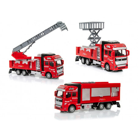 WÓZ STRAŻACKI Z NAPĘDEM MIX 3 WZORY