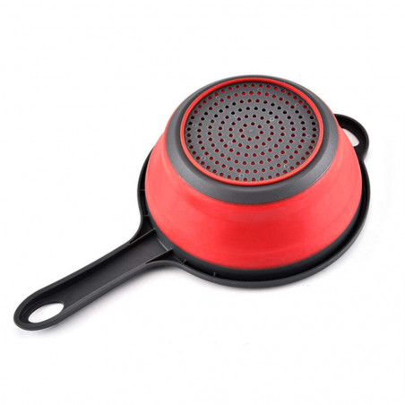 SILIKONOWY DURSZLAK SITKO CEDZAK Z RĄCZKĄ 32 cm Czerwony