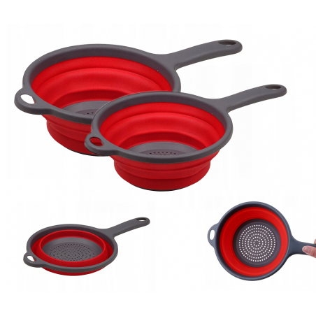 copy of SILIKONOWY DURSZLAK SITKO CEDZAK Z RĄCZKĄ 32 cm Czerwony