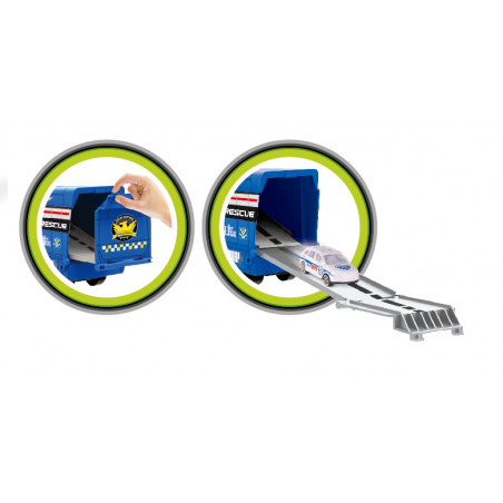 DUŻA CIĘŻARÓWKA POLICJA Z AUTAMI