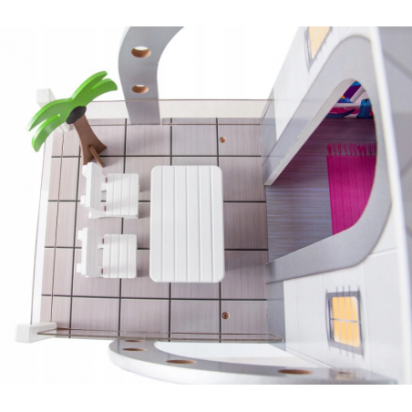 DOMEK DLA LALEK DREWNIANY 3 PIĘTROWY KRĘCONE SCHODY