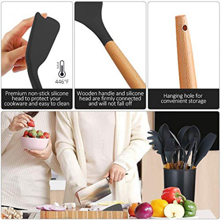 PRZYBORY KUCHENNE ZESTAW DO KUCHNI 12el SILIKON