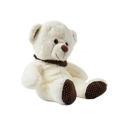 PLUSZOWY MIŚ W SZALICZKU 40cm BIAŁY