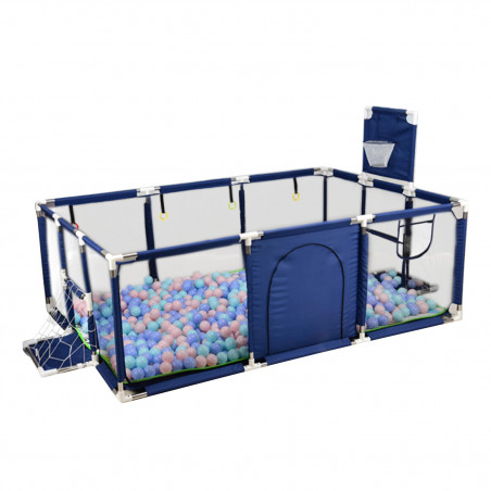 KOJEC DLA DZIECI SUCHY BASEN PROSTOKĄT KOSZ BRAMKI 230x129cm Granatowy