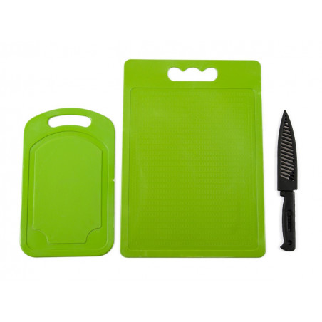 DESKA 2x ZESTAW DESEK DO KROJENIA + NÓŻ