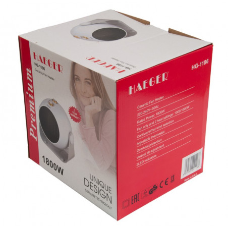 PRZENOŚNY GRZEJNIK DMUCHAWA 1800W BIAŁY