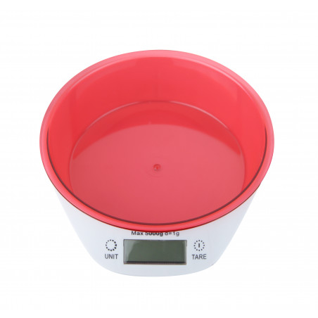 WAGA KUCHENNA ELEKTRONICZNA 5kg Z MISKĄ CZERWONY
