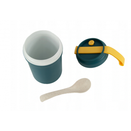 LUNCH BOX ŚNIADANIÓWKA POJEMNIK 1000ml KUBEK 300ml GRANATOWY