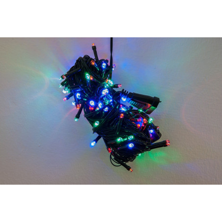 LAMPKI CHOINKOWE NA ZIELONYM KABLU 100szt KOLOROWE