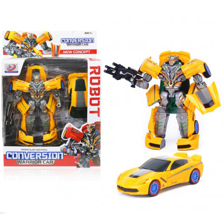 SKŁADANY AUTO ROBOT JAK TRANSFORMERS WOJOWNIK : Kolor - Yellow