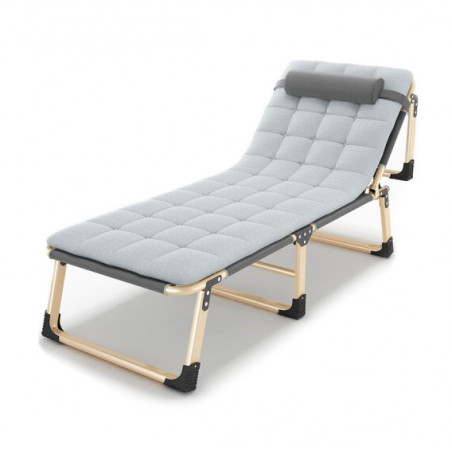 ŁÓŻKO SKŁADANE Z MATERACEM TURYSTYCZNE POLOWE SZARY