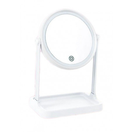 LUSTERKO KOSMETYCZNE LED OBROTOWE Z PODSTAWKĄ