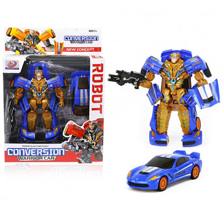 SKŁADANY AUTO ROBOT JAK TRANSFORMERS WOJOWNIK : Kolor - Blue