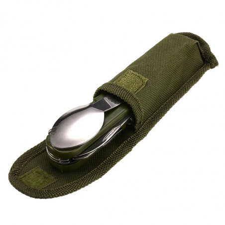 SZTUĆCE TURYSTYCZNE KEMPINGOWE MULTITOOL SCYZORYK + ETUI