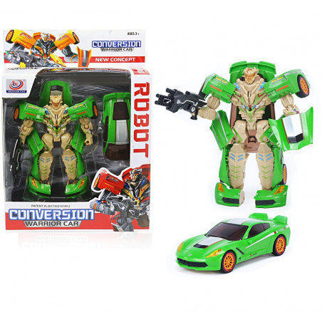 SKŁADANY AUTO ROBOT JAK TRANSFORMERS WOJOWNIK : Kolor - Green