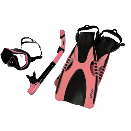 MASKA RURKA PŁETWY ZESTAW DO NURKOWANIA S/M RÓŻOWY