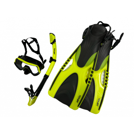 MASKA RURKA PŁETWY ZESTAW DO NURKOWANIA L/XL ŻÓŁTY