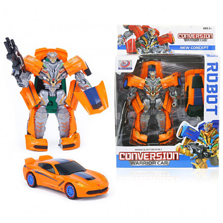 SKŁADANY AUTO ROBOT JAK TRANSFORMERS WOJOWNIK : Kolor - Orange