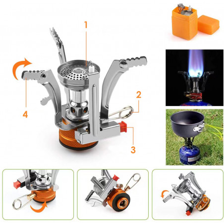 GARNKI TURYSTYCZNE Z CZAJNIKIEM I KUCHENKĄ GAZOWĄ DS-308B