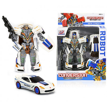 SKŁADANY AUTO ROBOT JAK TRANSFORMERS WOJOWNIK : Kolor - White