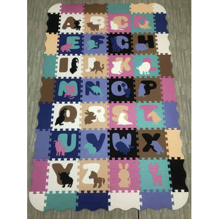 MATA PIANKOWA EVA ALFABET ZWIERZĘTA 54 ELEMENTY