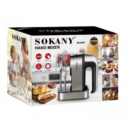 MIKSER RĘCZNY SOKANY Z PODSTAWKĄ SK-6627 800W