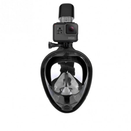 MASKA PEŁNOTWARZOWA Z RURKĄ DO NURKOWANIA S/M : Kolor - Black