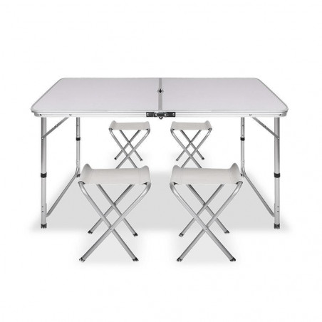 copy of SKŁADANY STOLIK TURYSTYCZNY BIAŁY + 4 KRZESEŁKA : Kolor - White