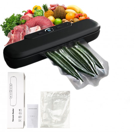 ZGRZEWARKA PRÓŻNIOWA ŻYWNOŚCI PAKOWARKA LCD CZARNA + WORKI