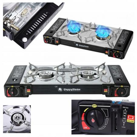 KUCHENKA GAZOWA DWUPALNIKOWA NA KARTUSZE i BUTLE INOX