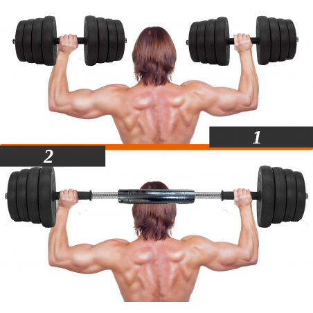 HANTLE 40kg 2x 20kg METALOWE GRYFY ŁĄCZNIK SZTANGA