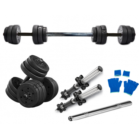 HANTLE 40kg 2x 20kg METALOWE GRYFY ŁĄCZNIK SZTANGA