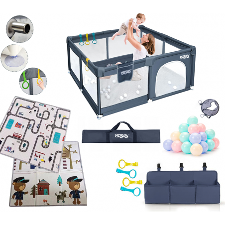 KOJEC DLA DZIECI ISERE PREMIUM 1212G + MATA PIANKOWA KULKI ORGANIZER