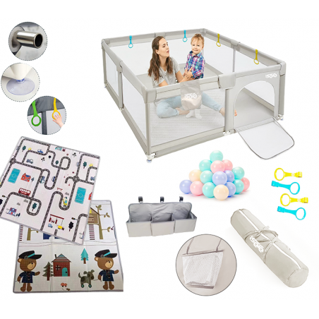 KOJEC DLA DZIECI ISERE PREMIUM 1212B + MATA PIANKOWA KULKI ORGANIZER