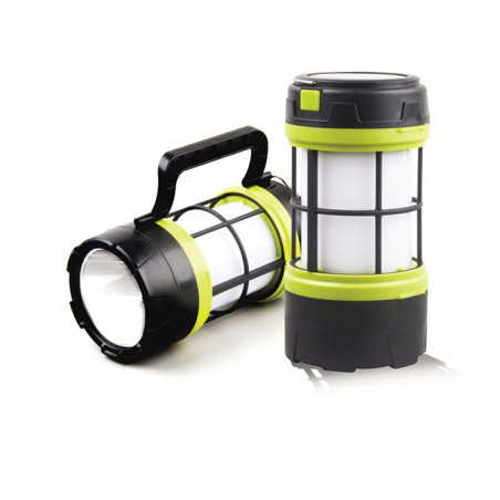 Lampka Kempingowa LED 2w1 Latarka USB Solarna Zielona