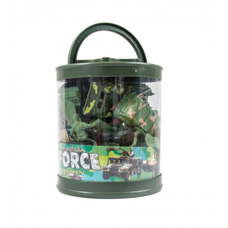 ZESTAW ŻOŁNIERZYKÓW I POJAZDÓW W PUDEŁKU