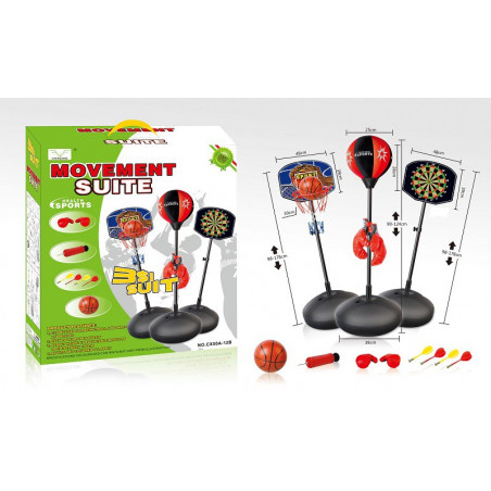 ZESTAW SPORTOWY 3w1 KOSZ/LOTKI/BOKSER