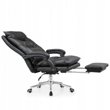 FOTEL BIUROWY OBROTOWY PREZESA SZEFA WYGODNE MIEKKIE LEŻANKA PODNÓŻEK
