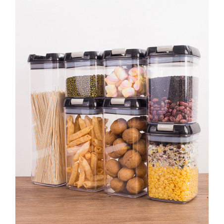 7x POJEMNIKI NA ŻYWNOŚĆ PLASTIKOWE Z POKRYWKĄ KUCHENNE ZESTAW 7SZT