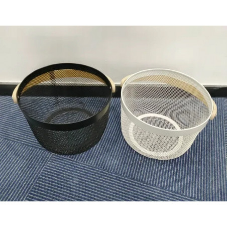 copy of KOSZ OZDOBNY METALOWY KOSZYK Z UCHWYTEM DREWNIANYM NA OWOCE WARZYWA LOFTOWY