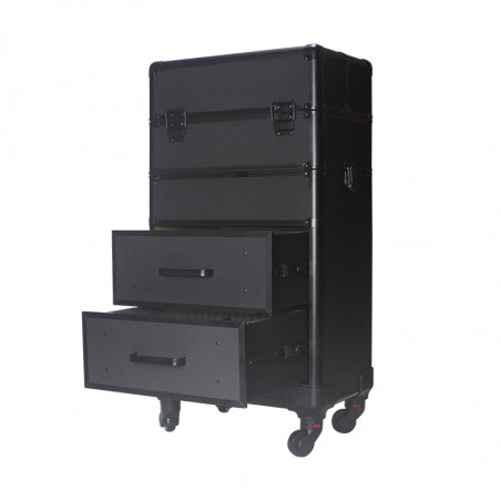 WALIZKA NA KÓŁKACH NA KOSMETYKI KUFER KOSMETYCZNY XXL NA STELAŻU SZUFLADY