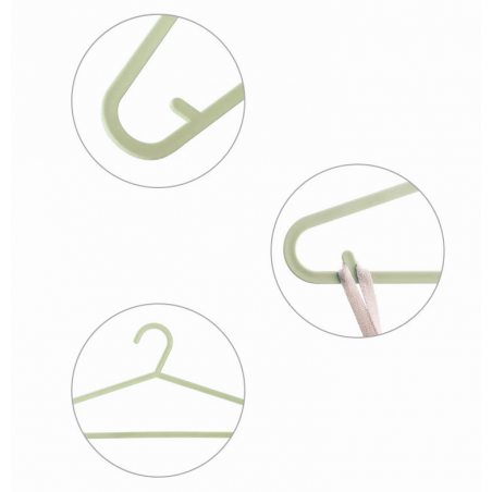 WIESZAKI UBRANIOWE NA UBRANIA Z TWORZYWA CIENKIE SLIM Z UCHWYTAMI 10x