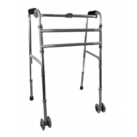 BALKONIK REHABILITACYJNY SKŁADANY CHODZIK LEKKI PODWÓJNE STABILNE KÓŁKA