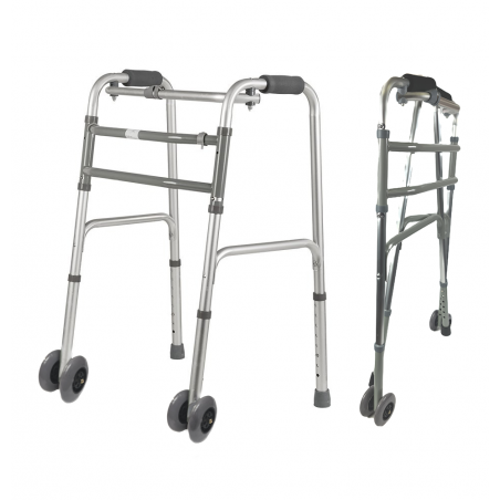 BALKONIK REHABILITACYJNY SKŁADANY CHODZIK LEKKI PODWÓJNE STABILNE KÓŁKA