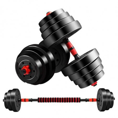 ZESTAW HANTLI 2w1 SZTANGA Z OBCIĄŻENIEM 30KG