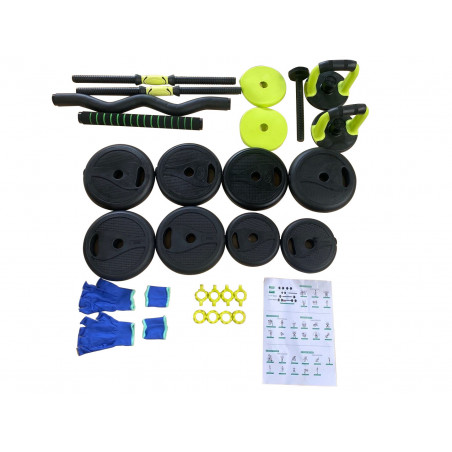 HANTLE 40kg 4w1 KETTLE 2x20 REGULOWANE GRYF PROSY ŁAMANY SZTANGA RĘKAWICZKI