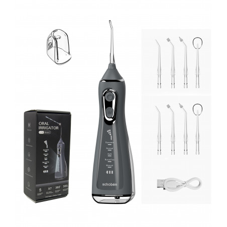 IRYGATOR DO ZĘBÓW BEZPRZEWODOWY DENTYSTYCZNY MOCNY 4 DYSZE 5 TRYBÓW 300ML