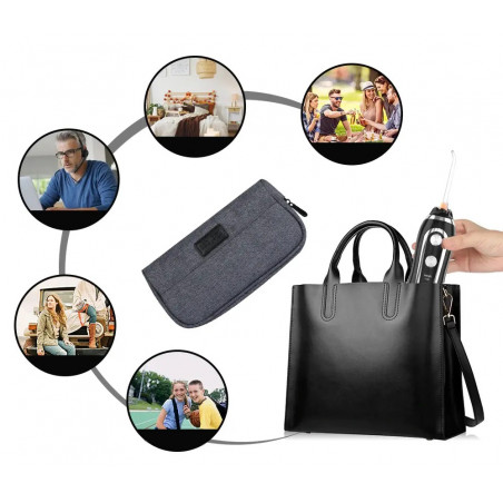 IRYGATOR DO ZĘBÓW BEZPRZEWODOWY DENTYSTYCZNY MOCNY 8 DYSZ 5 TRYBÓW 300ML